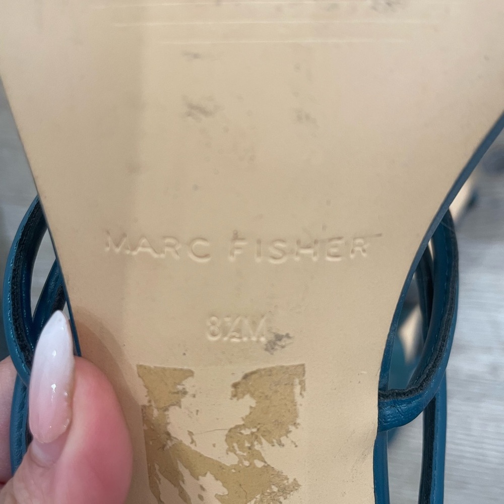 Marc Fisher Women's Blue Strappy Block Heels Size 8.5 - Picture 6 of 7
